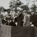 King Haakon, Queen Maud and Crown Prince Olav in the stands in 1922/23 (Photo: Sport & General, Press Agency, London / The Royal Court Photo Archives)
